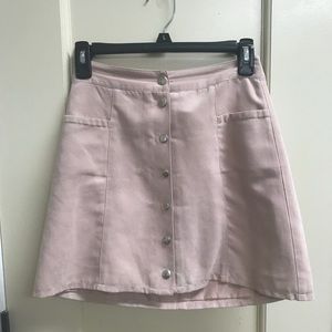 Pink Button Up Skirt
